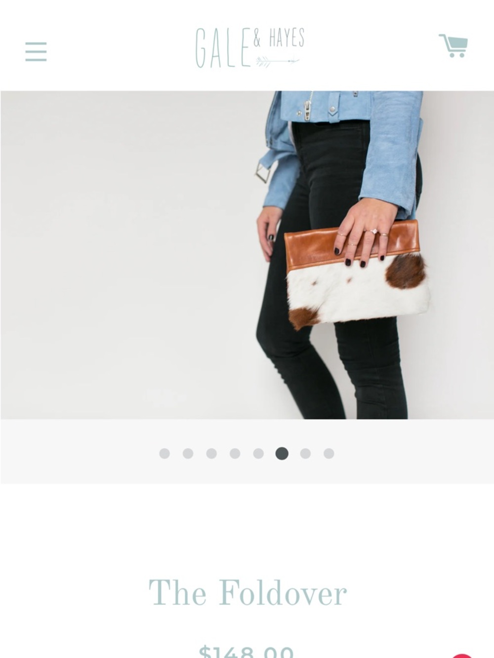 Leather & Haircalf Crossbody Bag in Brown and White - Picture 5 of 6